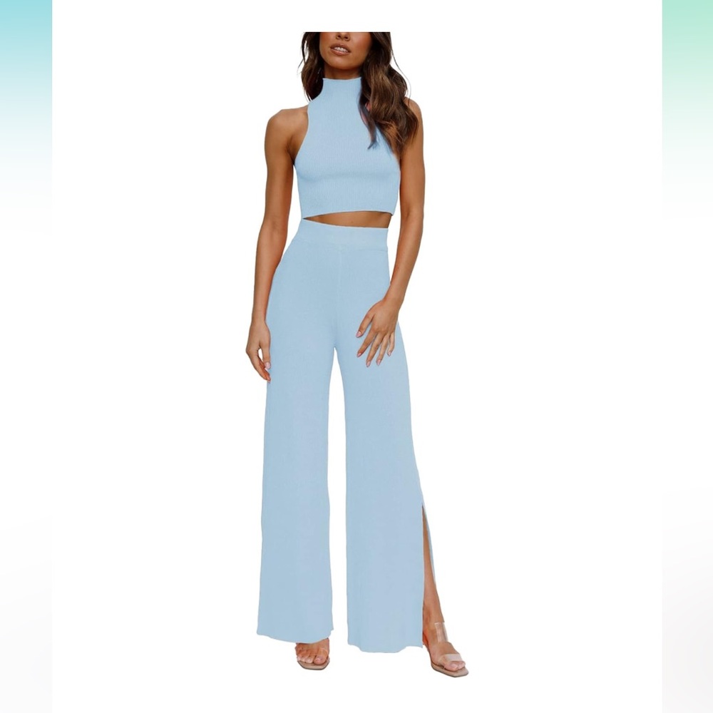 Blue Two Piece Pant Set